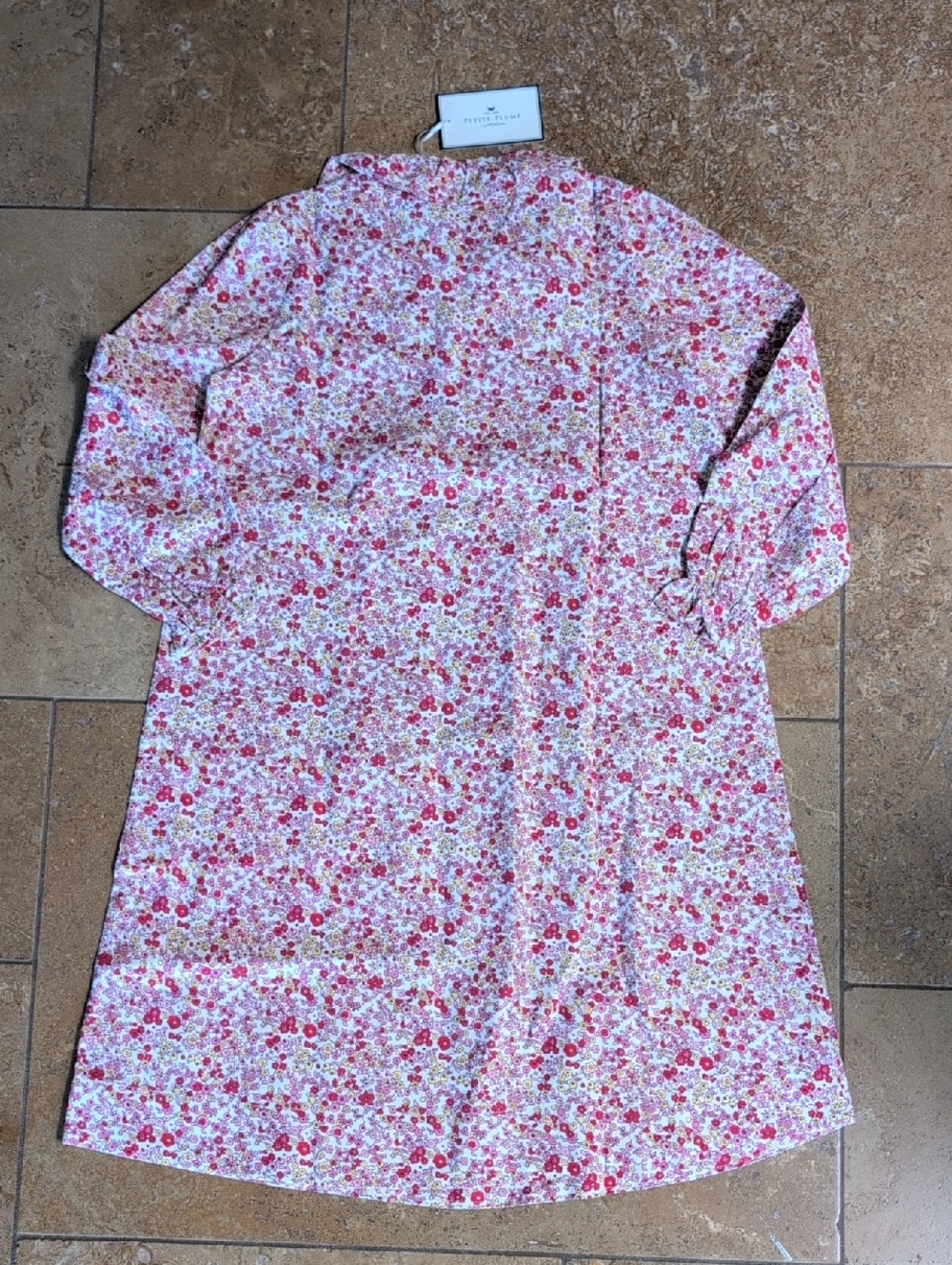 Petite Plume girl's nightgown. Pink and red floral print. Size 10. - Picture 4 of 4
